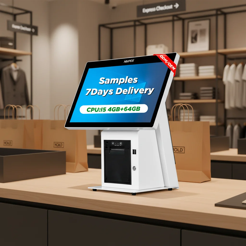 ATV&UTVHBA-Q5 All in One POS Machine with Built-in Printer & Cutter, Cash Register POS System with Management  for Retail Stores