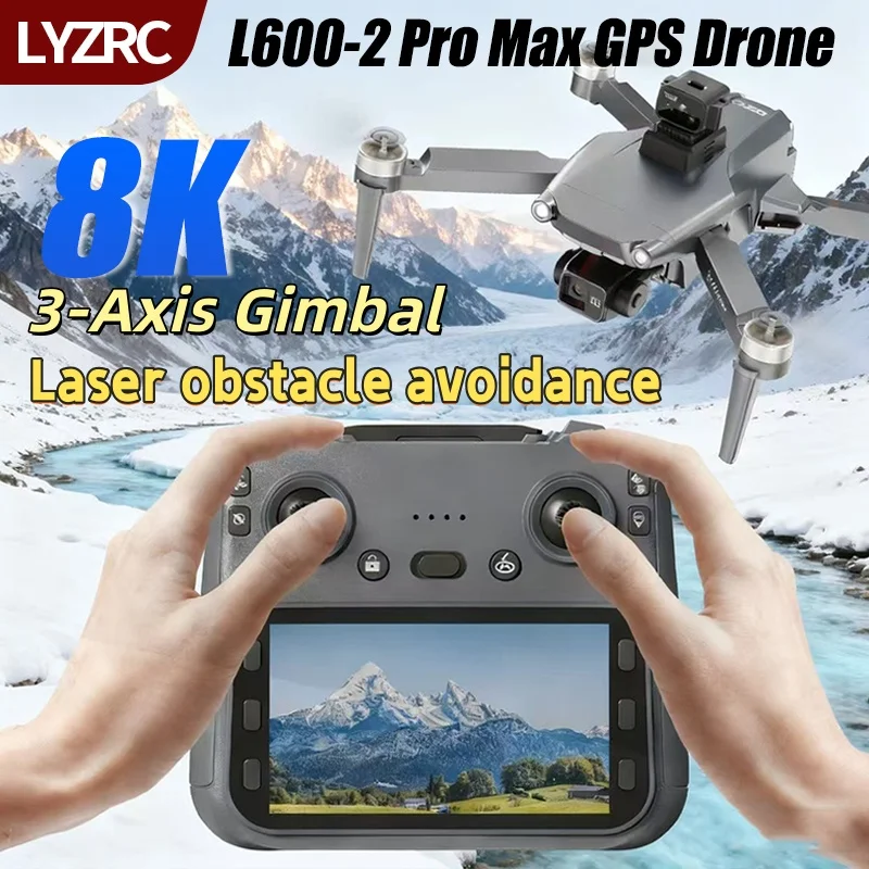 Drone professionnel 8K HD double caméra, nouveau Drone GPS L600-2 MAX, 5KM, cardan 3 axes 360, évitement d'obstacles, jouet quadrirotor sans balais