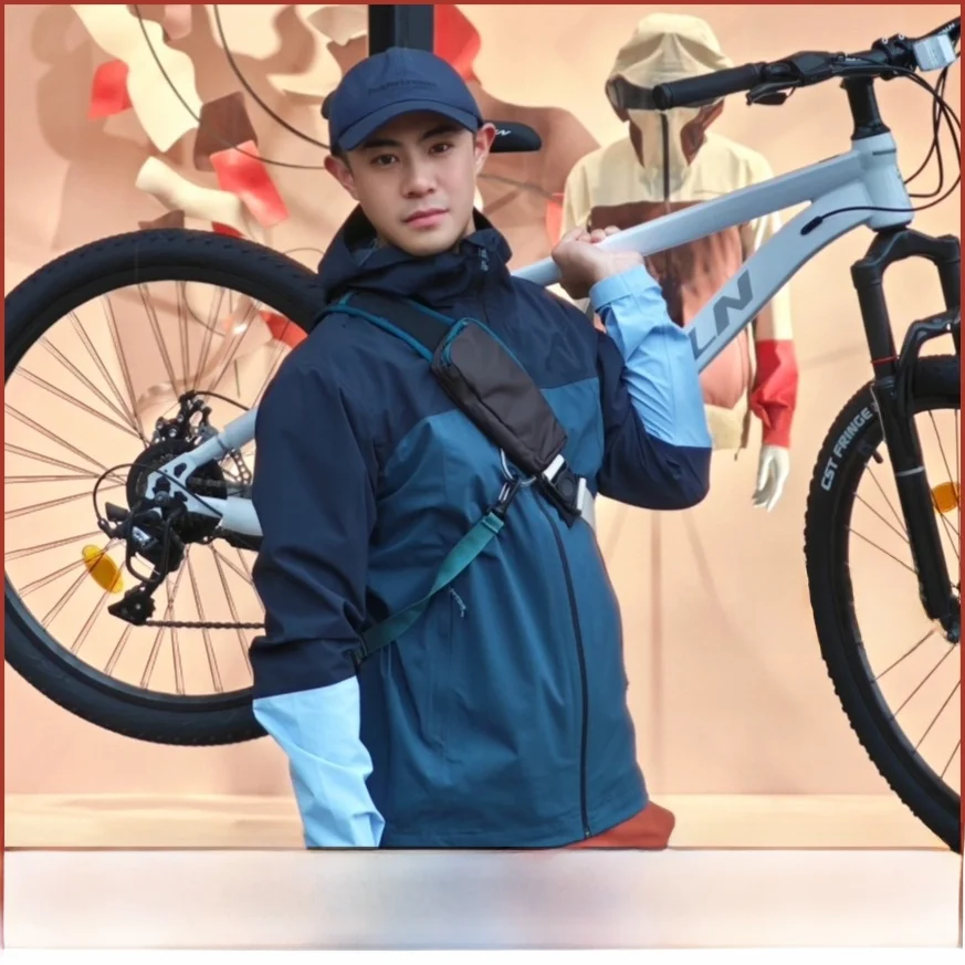 

Fall Faionable ex Hooded Jaet Color Blo Polyester Fiber Windproof Outdoor Sle Stand Fit Long Sve Zipper Clo...