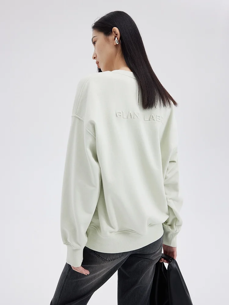 

Элитный вязаный свитшот Blank Label для женщин: свободный крой, с цветочным узором и отделкой в рубчик