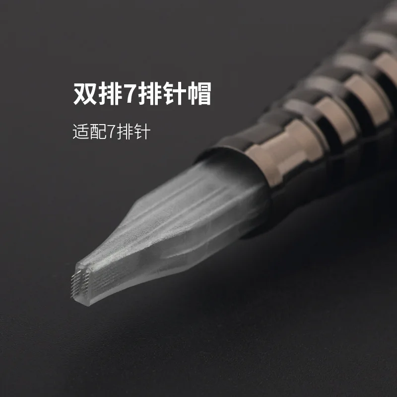 

50 шт., двойная игла для татуировки, колпачок, семь рядов, аксессуары, инструмент