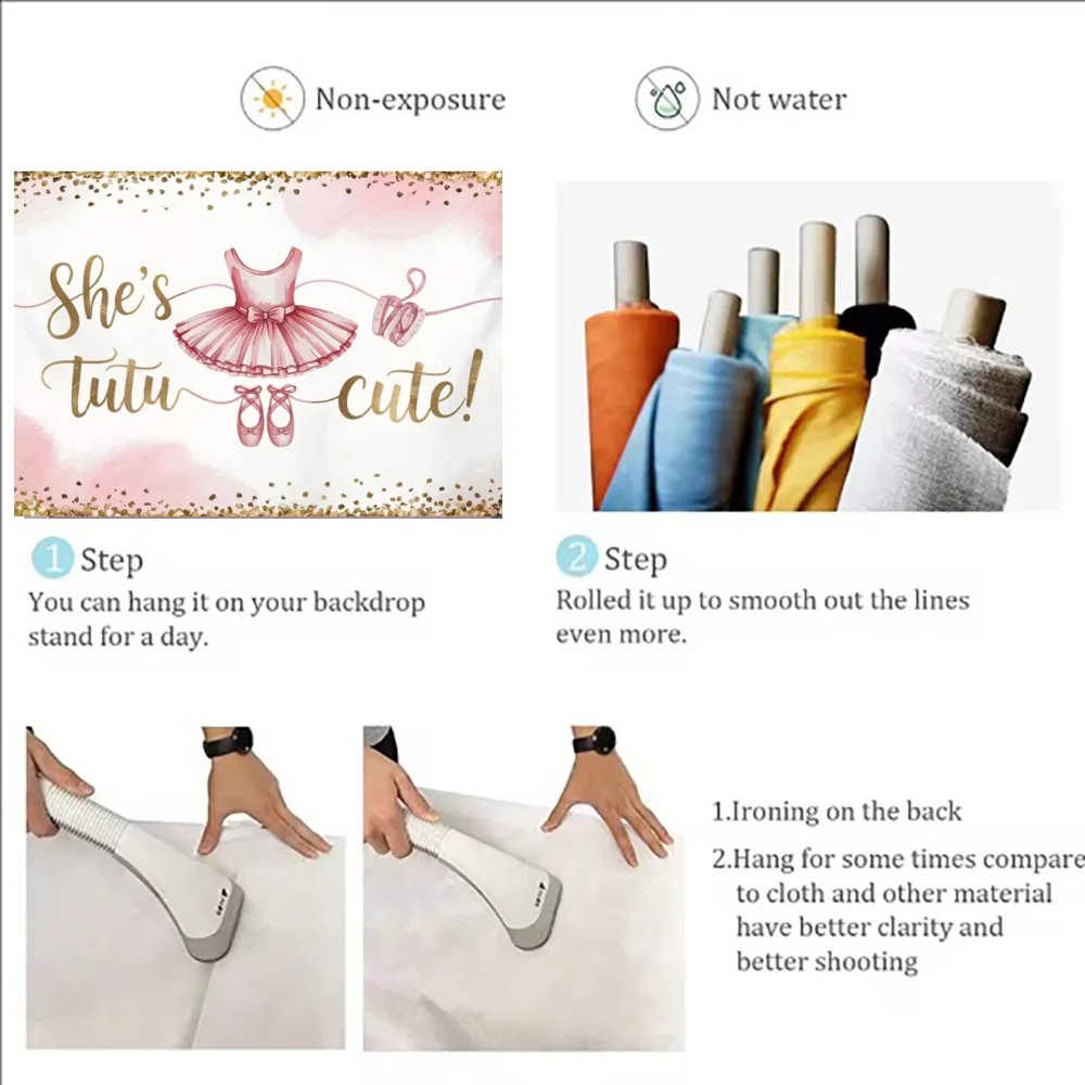 Elegant Ballet Princess Theme Backdrop Ballet Skirt Swan Lake Girl Birthday Party Decoration Background Supplies Banner Props - view 6