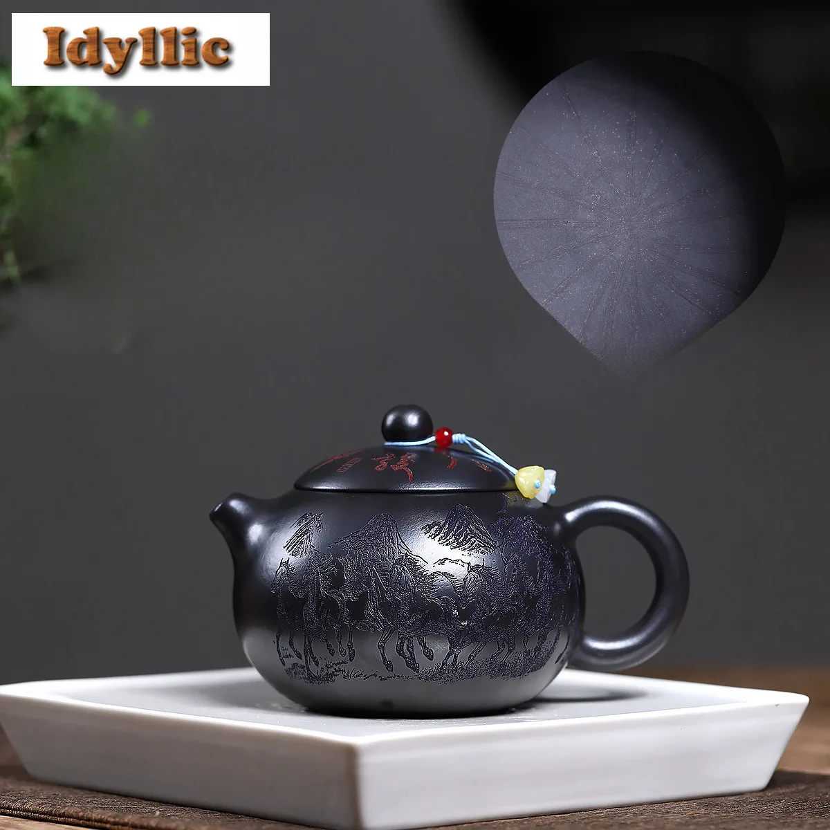 

430 мл Элегантные фиолетовые глиняные чайники Исин ручной работы Xishi Pot Сырой рудный камень Желтый грязевой чайник с ситечком Китайский чайный сервиз Zisha