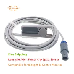 For Contec EDAN SpO2 Sensor 5 Pin Digital Tech CMS60C CMS5000C CMS5100 CMS6000 CMS7000 CMS8000 Heart Rate Probe Neonates Adults