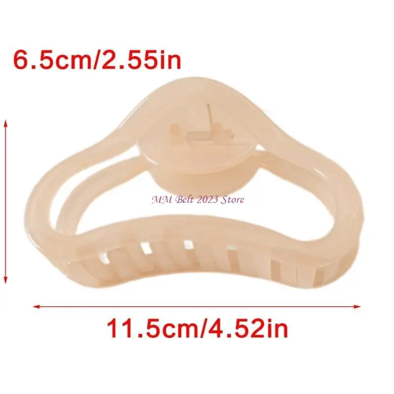 49ME Jelly Translucent Color Hair Claw Clip Strong Clasp Barrettes Nonslip Jaw Clip Daily Use Hair Claw for Thin Hair
