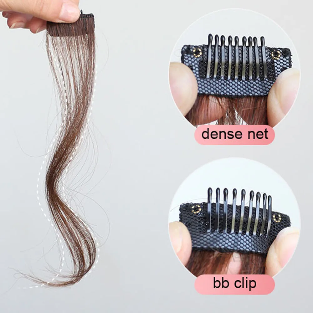 Invisible Korean Wig piece Synthetic Air Bangs Blend Clip In Hair Extensions Fake Hair Bangs Hairpiece Hair Side Fringe