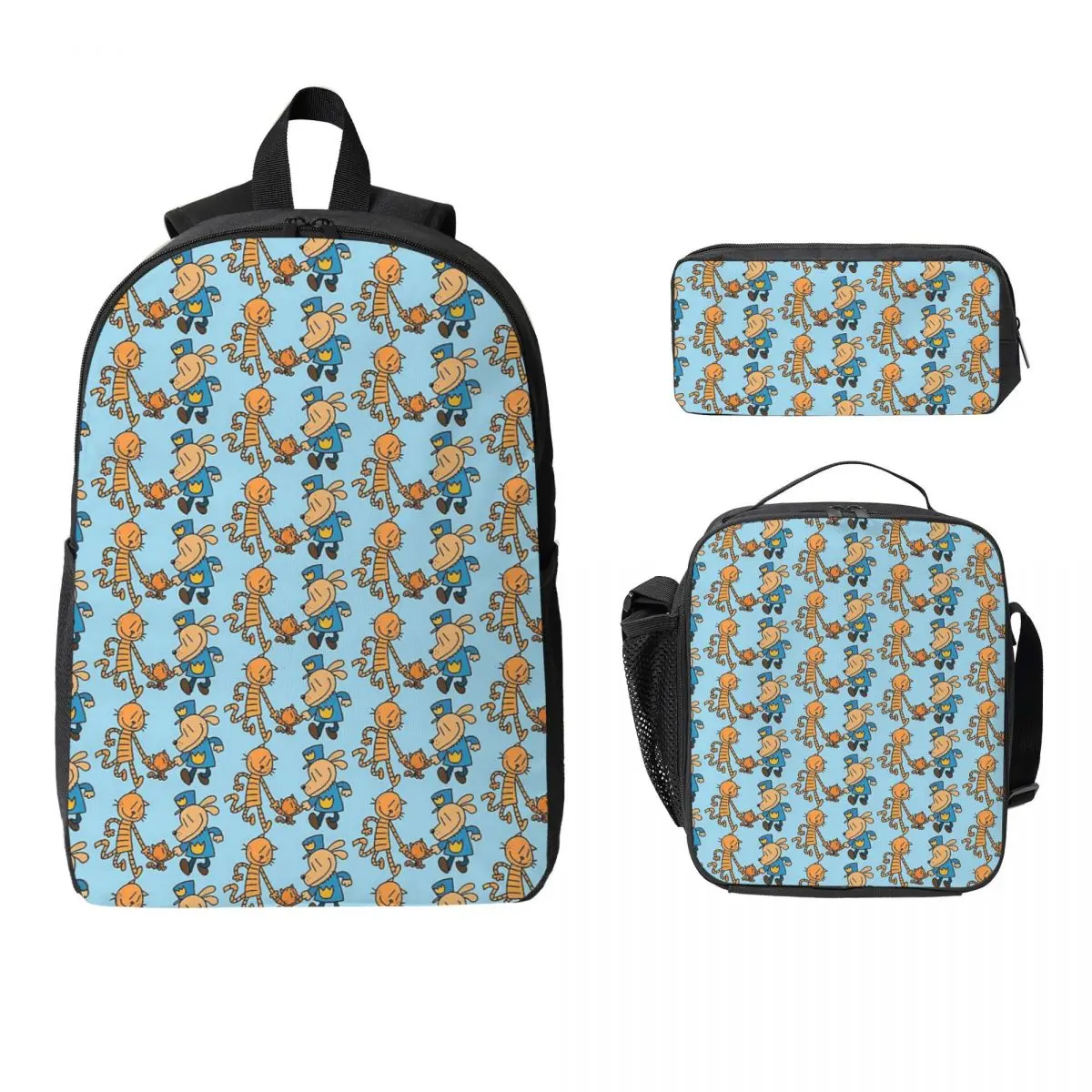 

Dog Man, Lil Petey, And Big Petey Fan Art Backpack BookBag School Bag Laptop Shoulder Bags 3ps Insulated Lunch Bag Pencil Case