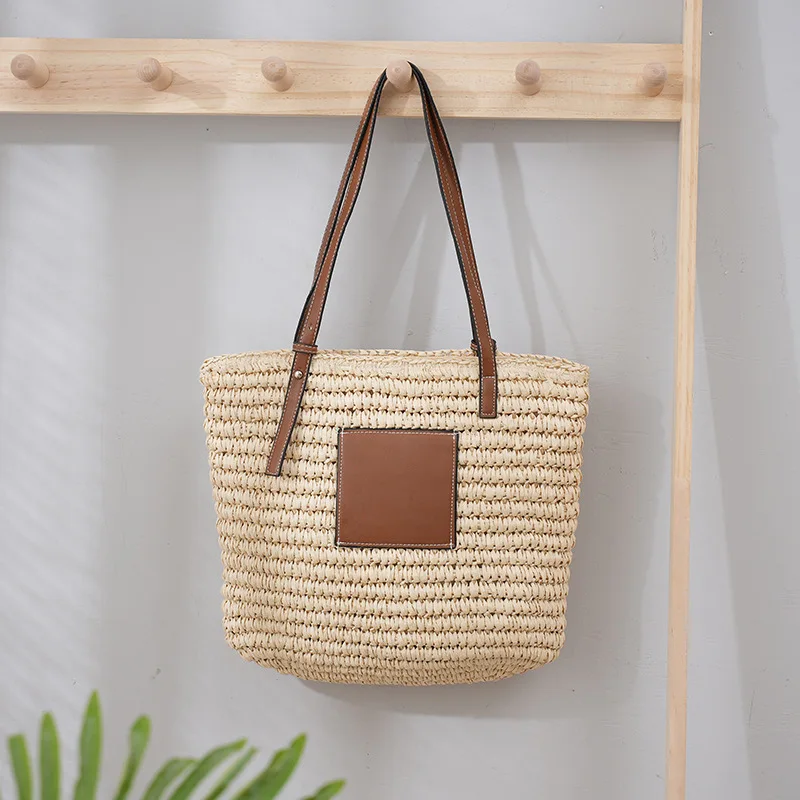 Straw Bag Handmade Weave Handbags For Women Luxury Designer 2024 New Fashion Summer Casual Rattan Shoulder Beach Bags