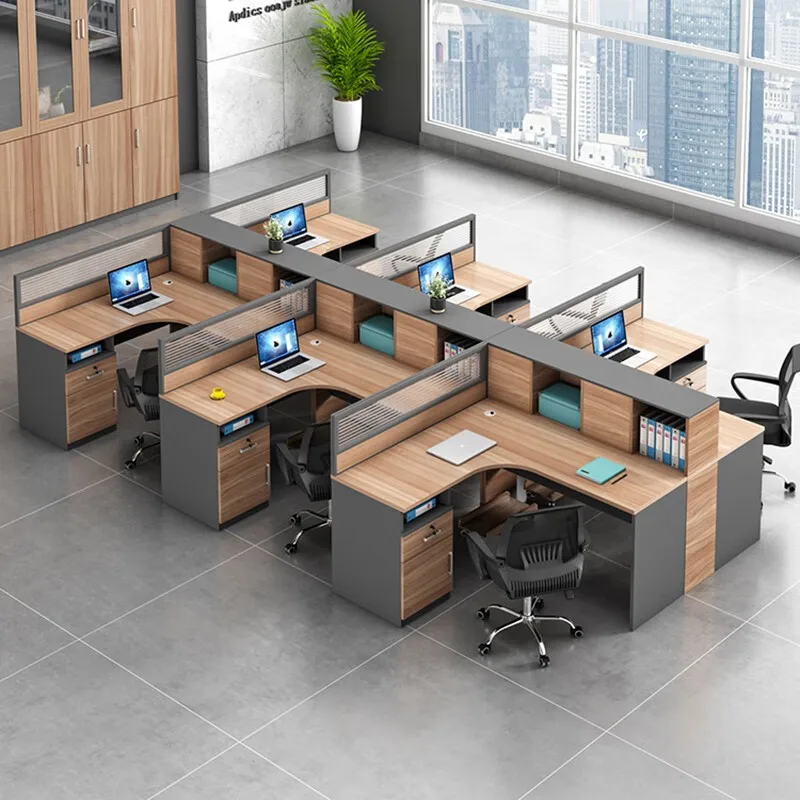 Modern minimalist staff office desk and chair combination