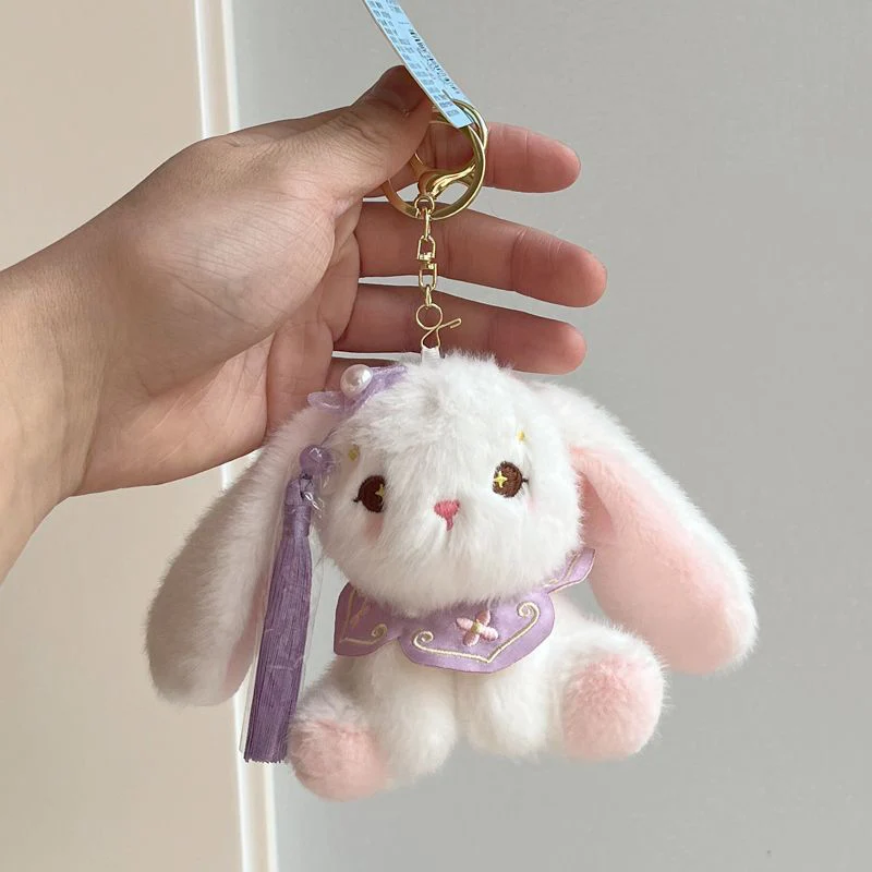 Pluche konijn hanger pop schattig meisje schooltas accessoire sleutelhanger voor Bestie's tas decoratie