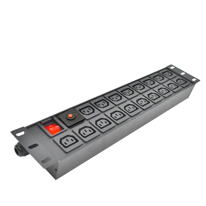 

18 Way C13 socket PDU 4000W high-power output Power Strip Network Cabinet Aluminum Alloy Break Switch 2m Extension Cord