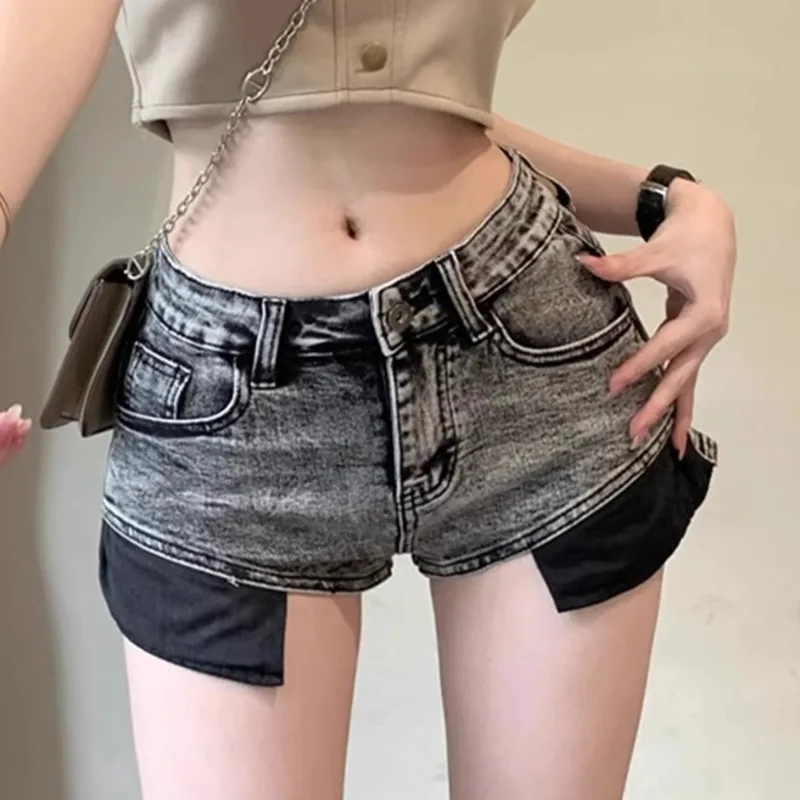 HKSH Women Denim Shorts American Retro Multi-pocket Washed Vintage Versatile Streetwear Ins Trendy Sexy Hot Pants Summer HK22438