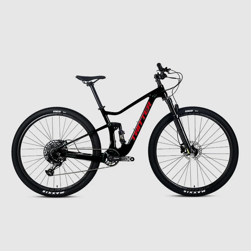 

Dual Carbon Fiber Mountain Bike Full Suspension 12 Speed MTB Bikes with DNM Air Shock Absorders for Adult