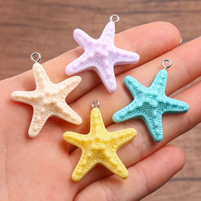 10Pcs Dopamine Color Starfish Resin Charms Ocean Pendants DIY Accessories For Phone Bag Bracelet Jewelry Craft Gifts view 3