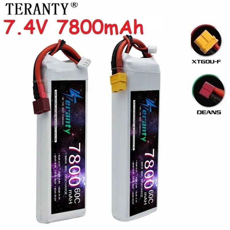 TERANTY 2S 8800mAh 60C 7.4V LiPo Battery RC Truck Airplane Helicopter Car Competition RC Boat Hobbies with XT90 XT60 EC5 Plug