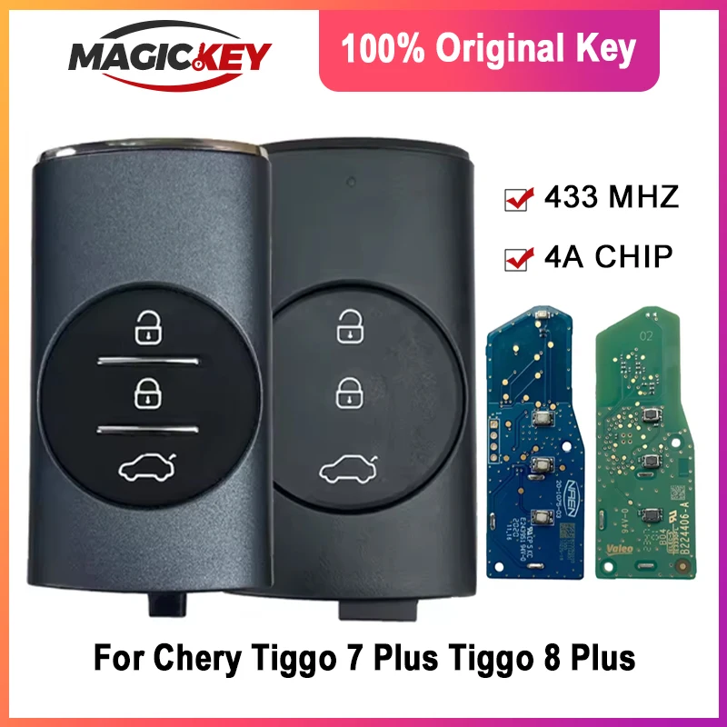 MAGICKEY Original 4A Chip 433MHz Keyless Go Car Remote Key For Chery Exeed Vantas TX TXL LX New Tiggo 3X 5X 7 Plus 8 Plus
