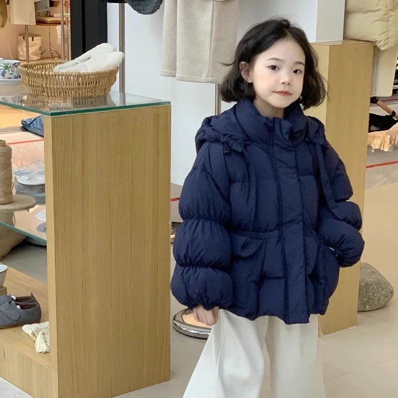 

Children's Clothing 2025 New Girls' jacket Thick Loose Girls Baby Casual Jacket Hooded Warm Outdoor Snow Outerwear RM88