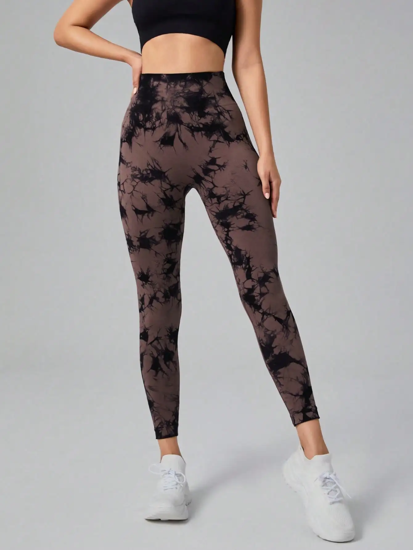 Women Yoga Trendy Tie Dye Yoga Tights Seamless High Stretch Tummy Control Gym Leggings Running Cycling Pants