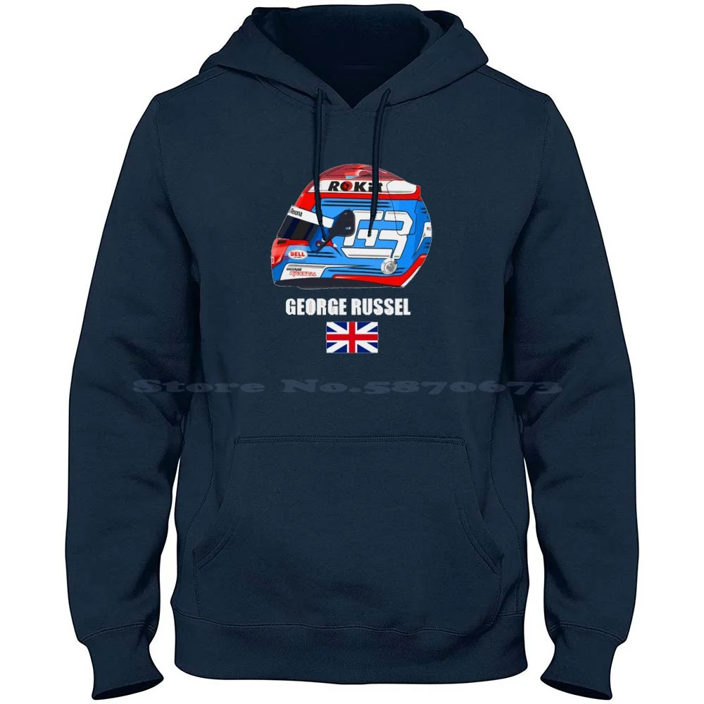 George Russell Helmet 2020 100% Cotton Hoodie Williams 2021 Racing George Russel 63 Grand Prix F12021 Grid Liveries 63