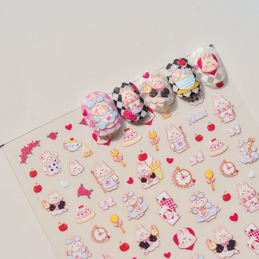 

1 sheet Cartoon Cute Cinderella 3D Nail Art Stickers Nail Decals for Manicure Japanese Design DIY Happy Accessories