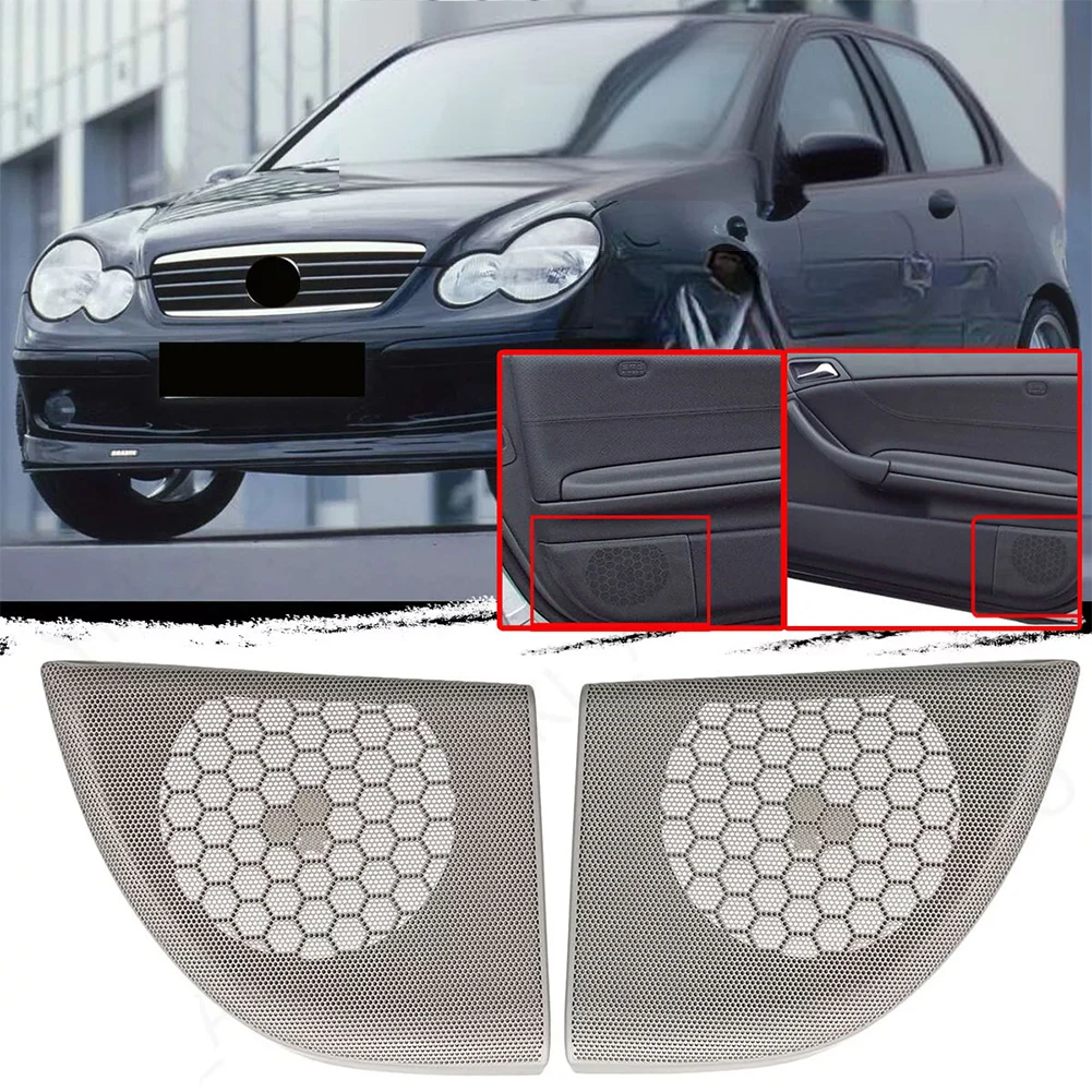 Car Front Door Speaker Cover Trim Audio Speaker Protector Compatible for W203 C-Class Coupe W203 CLC Models Coupe Replaces