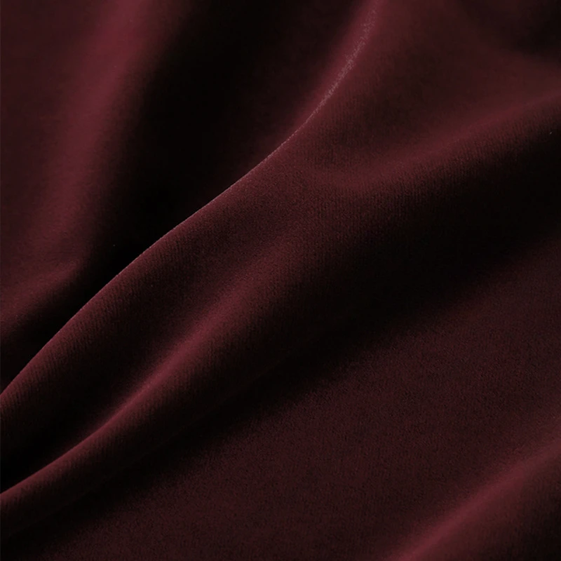 Modern Blackout Velvet Curtains for Living Room and Bedroom Australian Wine Red Curtain Thicken American Dining Room