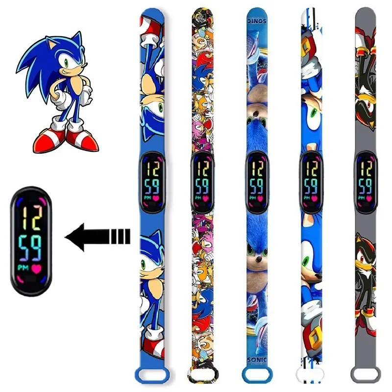 Pokemon Sonic 2 Children's Cartoon Amy Rose Anime Character Bracelet Watch LED Touch Waterproof Clock Sports Gifts Christmas Toy