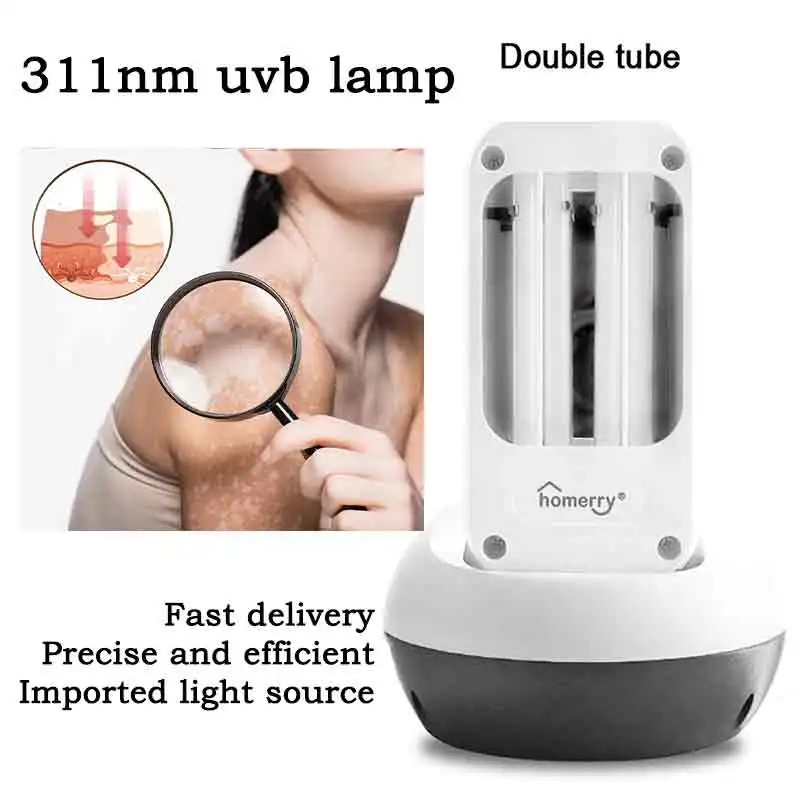 

311nm Uvb Ultraviolet Light Therapy Device For Vitiligo Treatment. Dual Lamp Tubes For Extensive Irradiation.