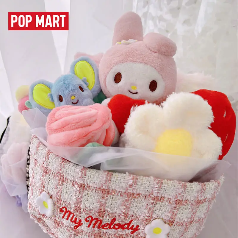 

POP MART Sanrio Plush Bouquet Valentine's Day 520 Gift Girl Kawaii Doll Caja Ciega Action Figure Kid Surprise Model Mystery Box