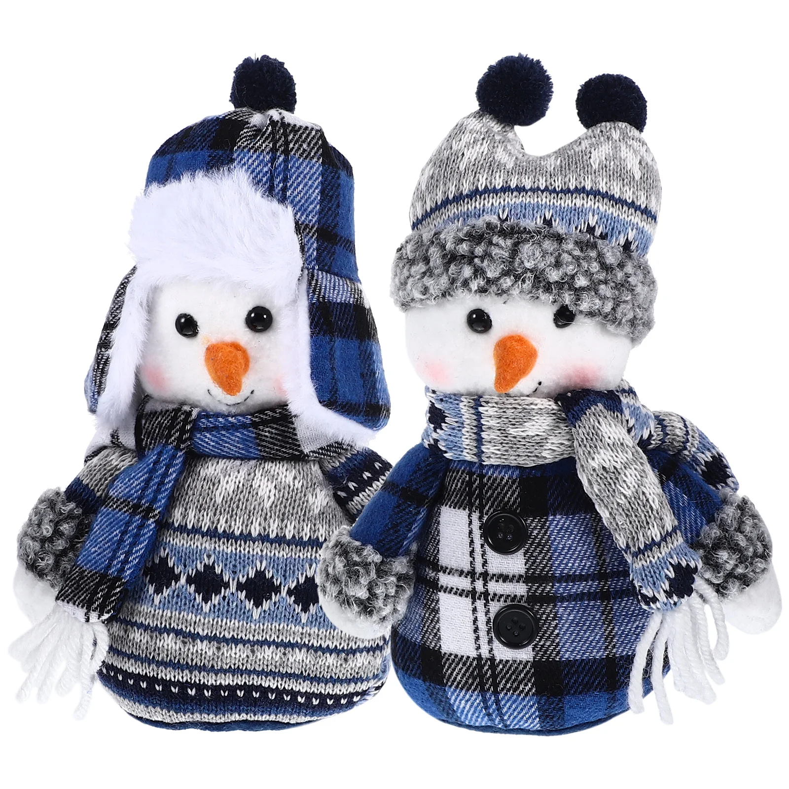 2 pçs bonecas de tecido boneco de neve ornamentos decorativos decorações de natal desktop decorar pano cena prop