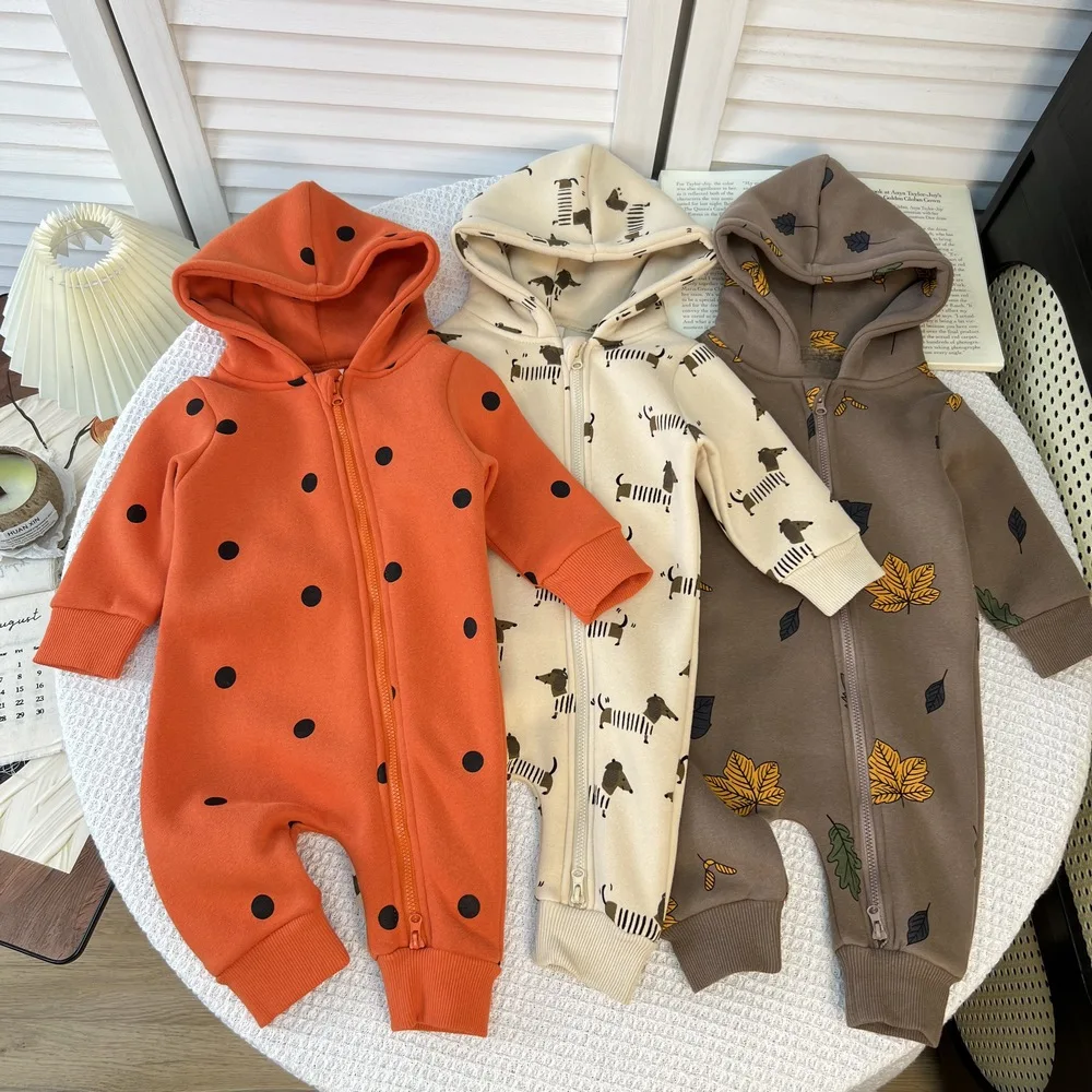 2026-winter-new-baby-warm-hooded-romper-newborn-long-sleeve-fleece-jumpsuit-for-boy-girl-toddler-plus-velvet-thick-clothes