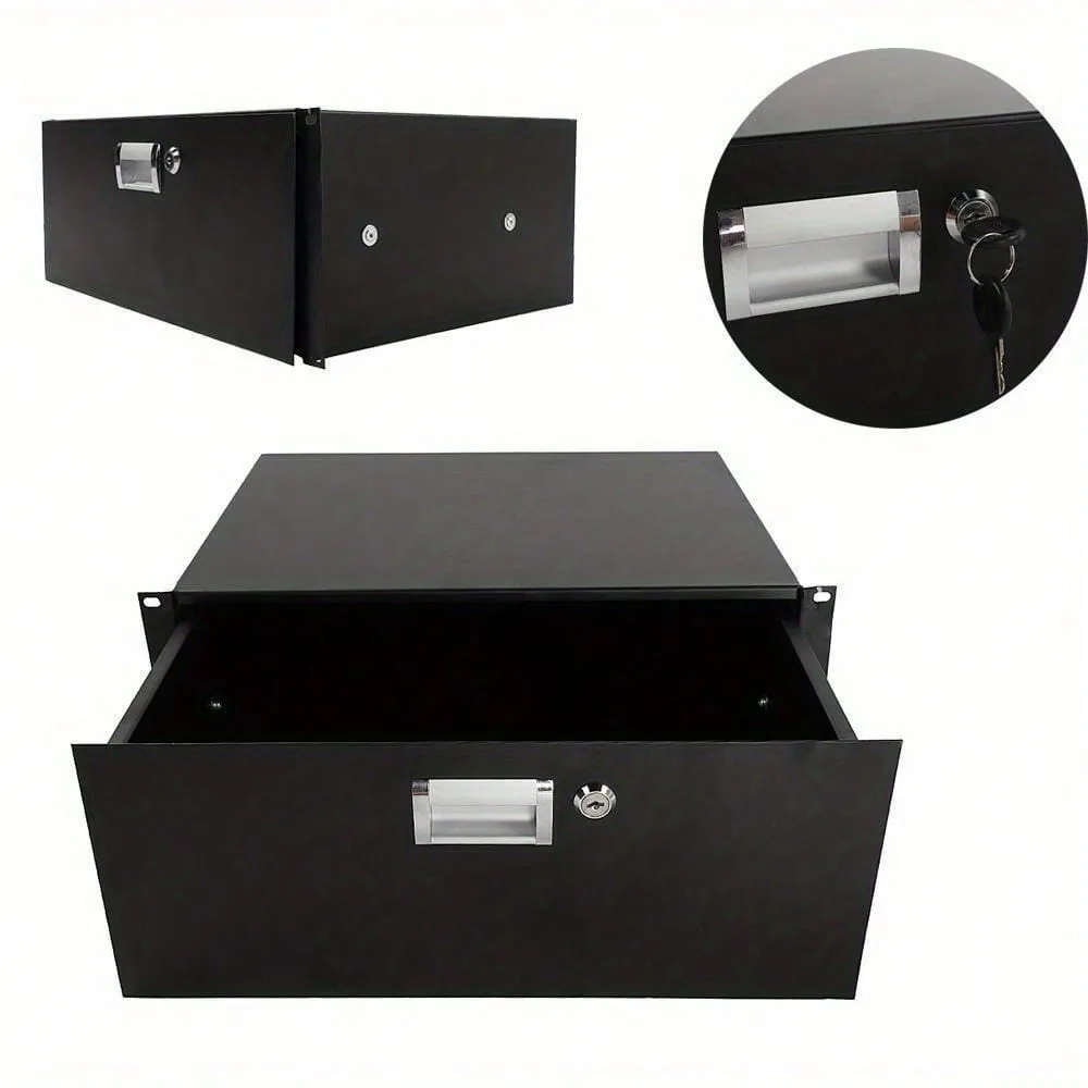 

19 Inch Rack Mount 4U Locking Drawer Audio DJ Server Rack Storage Cabinet