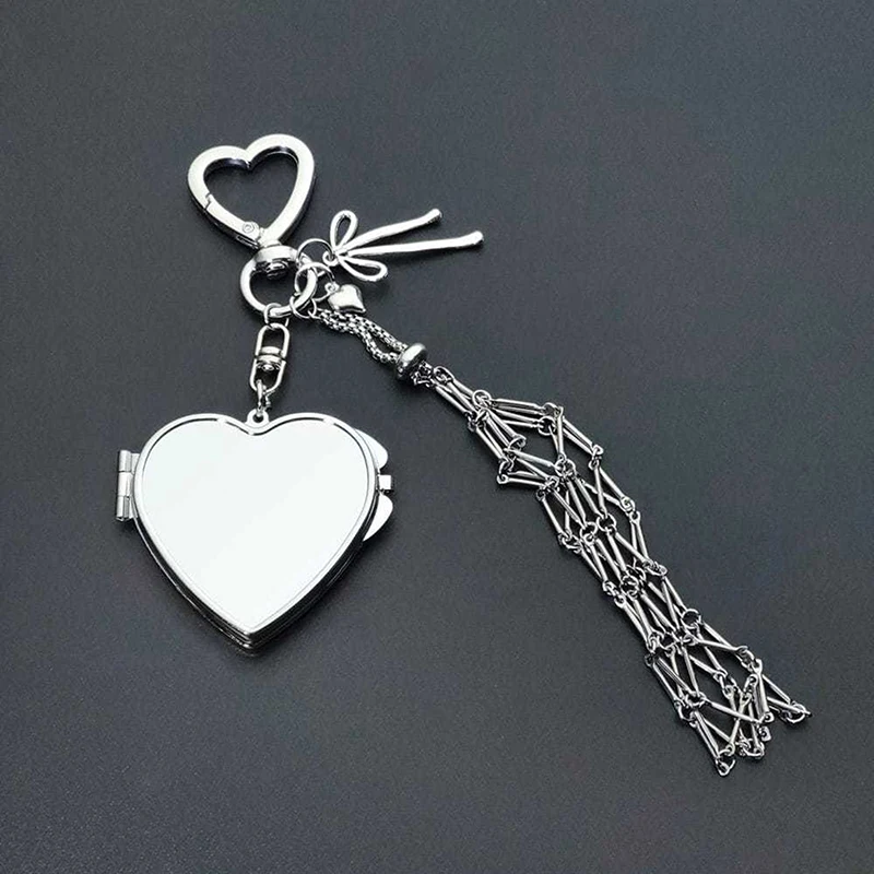 Metal Net Pocket Lipstick Bag Keychain New Portable Makeup Pouch Lip Balm Bag Key Chain Holder Lipsticks Protective Cover Mirror