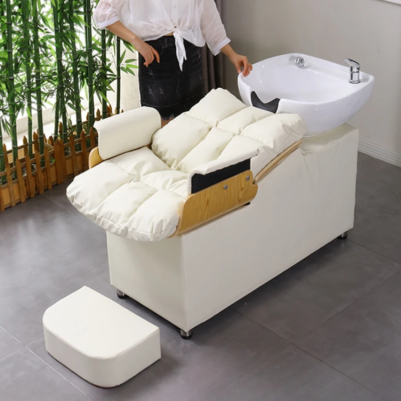 

Luxury Comfort Shampoo Bed Barber Massage Head Spa Beauty Salon Shampoo Chairs Shower Sink Cama De Champu Beauty Furniture