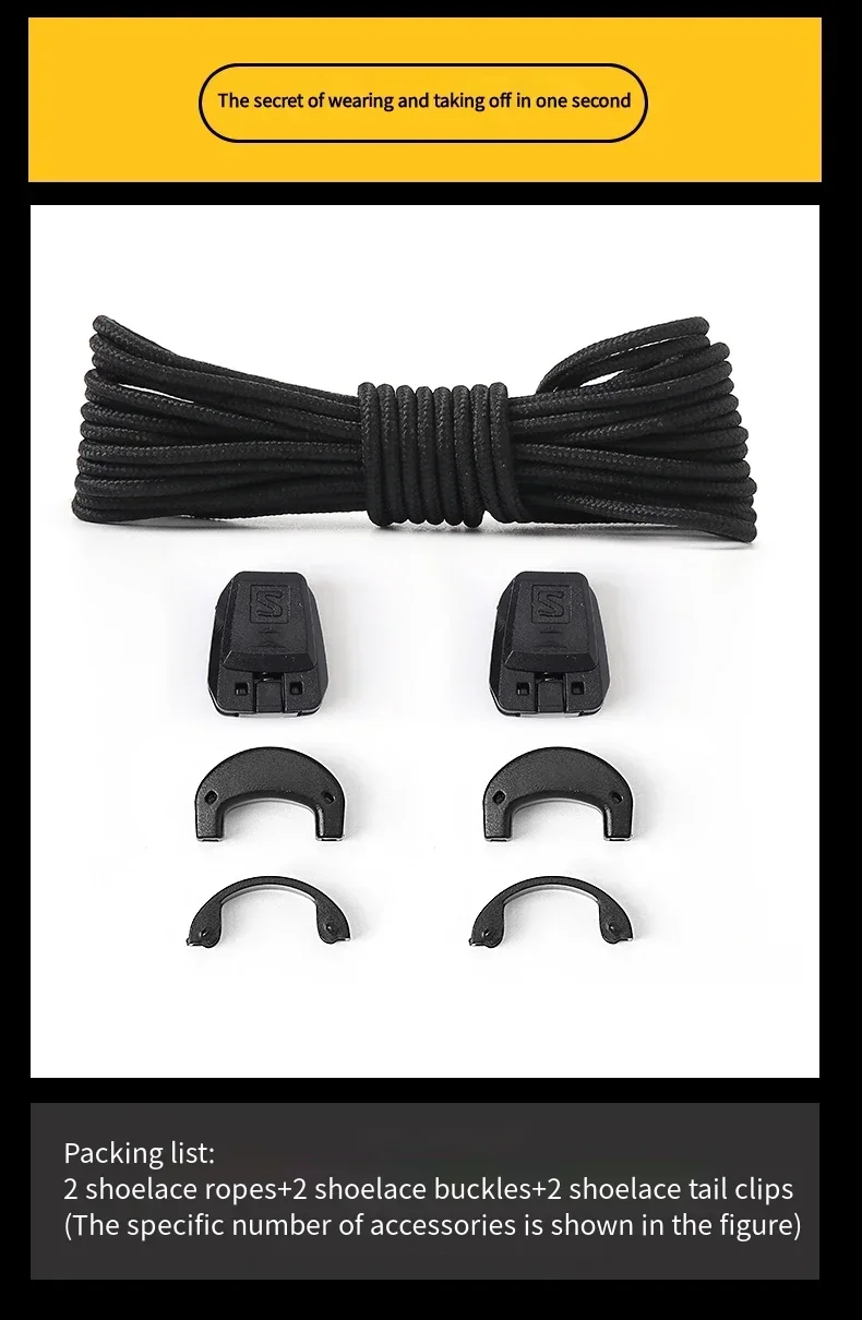 1 Paar elastische Schnürsenkel ohne Binden mit Schnellverschluss, verstellbare, dehnbare Schnürsenkel für Trail-Laufschuhe und Wanderschuhe. – Detail 2