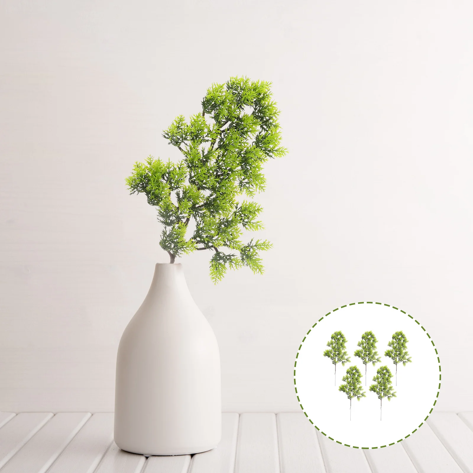 

5pcs Artificial Pine Needles High Simulation Decorative Christmas Wreath Xmas Tree Home Decoration Party Supplies Green Pine