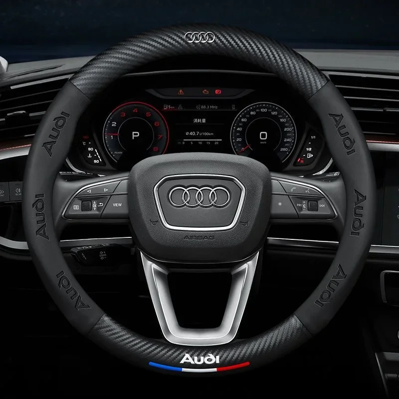 

Carbon Fiber Car Steering Wheel Cover Anti Slip Steering Covers for audi sport RS A1 A3 A4 B7 B8 A5 A6 A7 A8 Q2 Q3 Q5 Q7 Q8 TT