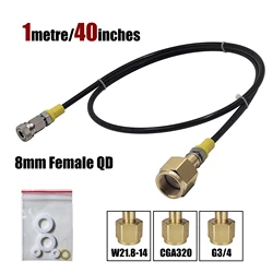 Soda Machine Accessories Charging Adapter 37inches CGA320 or W21.8-14 or G3/4 Extended CO2 Tank Cylinder with Quick Disconnect