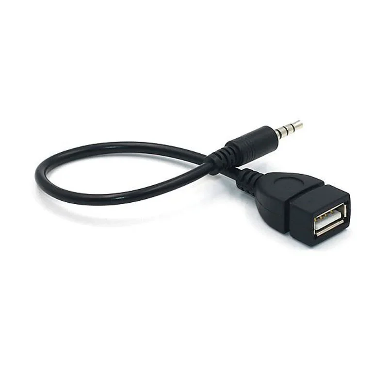 Car MP3 Player Converter 3.5 mm Male AUX Audio Jack Plug To USB 2.0 Female Converter Cable Cord Adapte