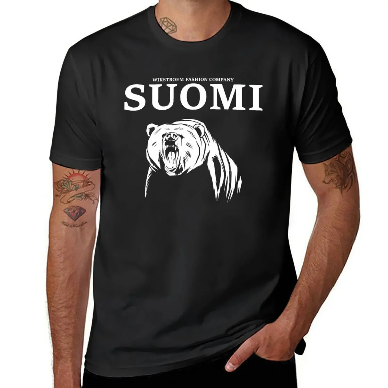 Wikstroem Finland Suomi Bear T-Shirt cotton graphic tees baggy shirts plus size tops anime figures men t shirts high quality