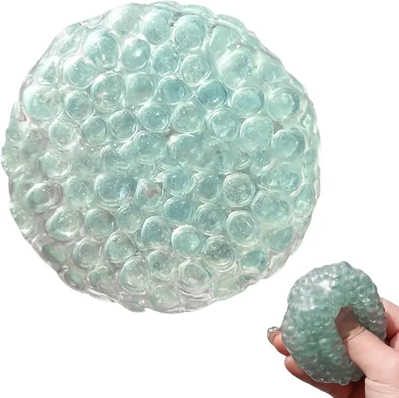 Pressure Relief Balls Set Handmade Kawaii Crystal Squishy No Air Stress Balls for Adults Portable Desk Toy for Anxiety Relief