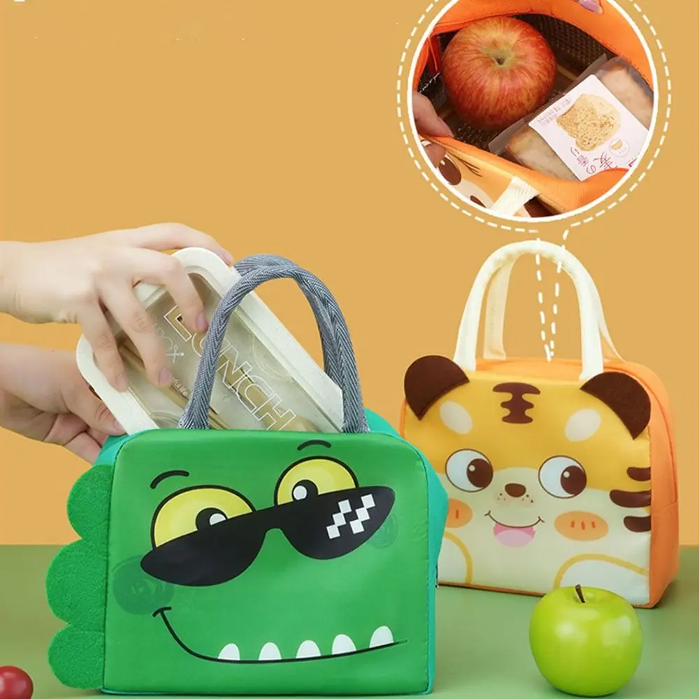 Draagbare Cartoon Stereoscopische Lunchtas Oxford Doek Thermische Tas Draagtas Voedsel Kleine Koeltas Thermische Lunchbox Accessoires