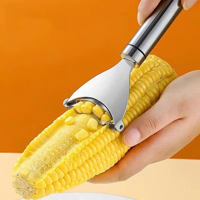 Stainless Steel Corn Planer Ergonomic Handle Corn Peeler Peel, Separate & Enjoy Fresh Corn with Minimal Effort