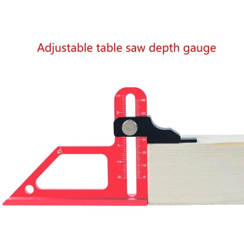 Upgrades Double Scale Height Measuring Device Aluminum Depth Meter Depth Gauge with Double Scale for Woodworking Project 40JE