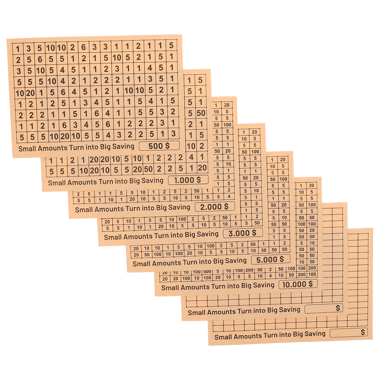 2 ensembles 2 ensembles d'autocollants de tirelire de conception de Dollar étiquettes de boîte d'argent de bricolage pour les défis d'épargne cartes de piste feuilles de stratégie de banque de pièces de monnaie