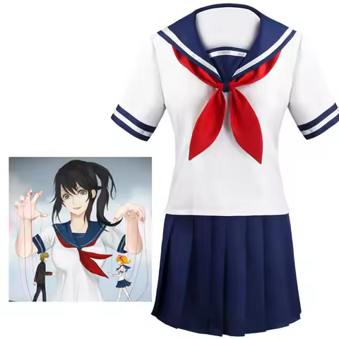 Anime Yandere Simulator Ayano Aishi Cosplay Costumes Game Anime Girls JK Uniform Outfit Sailor T-shirt with Skirt Set Party