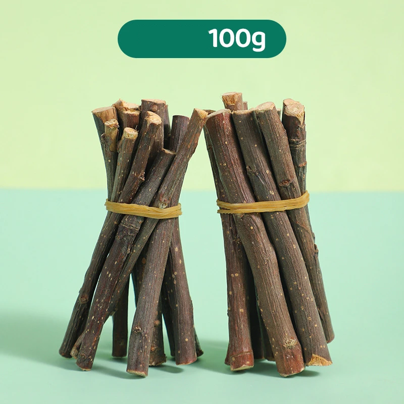 100g Rabbit Chew Sticks Natural Apple Tree Branch Molars Sweet Bamboo Sticks Teeth Clean Bite Toys for Guinea Pigs Hamster