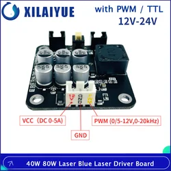 DIY Laser Driver Board 12V-24V 15W 40W 80W Laser Driver Blue Laser Driver Board with PWM / TTL for Head Laser Engraver Parts.