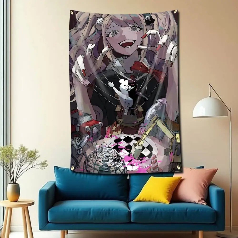 Monokuma Game D-Danganronpa Flag Tapestry Banner for Bedroom Living Room Outdoor Camping Custom