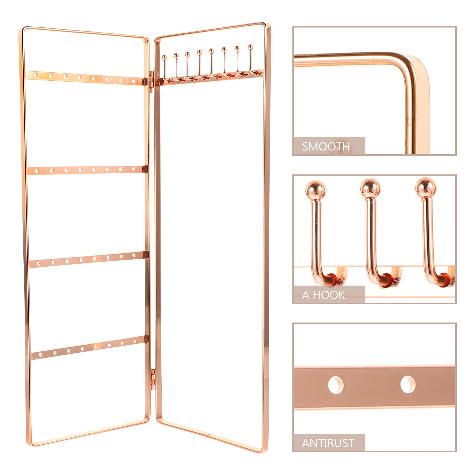 Iron Jewelry Display Stand Chic Earring Organizer Necklace Holder Tabletop Jewelry Display Rack Organizer Iron Earring Holder